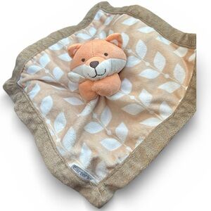 Carters Baby Lovey Fox Security Blanket Plush Tan Brown White Leaves 2016